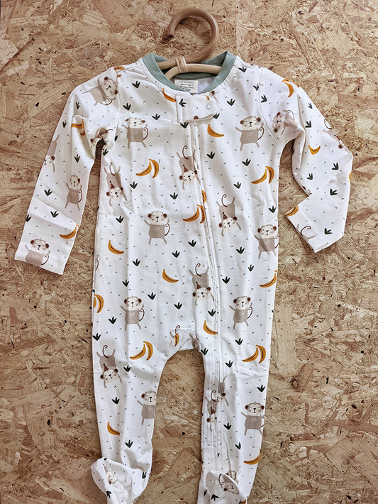Monkey Organic Cotton Zip Sleepsuit