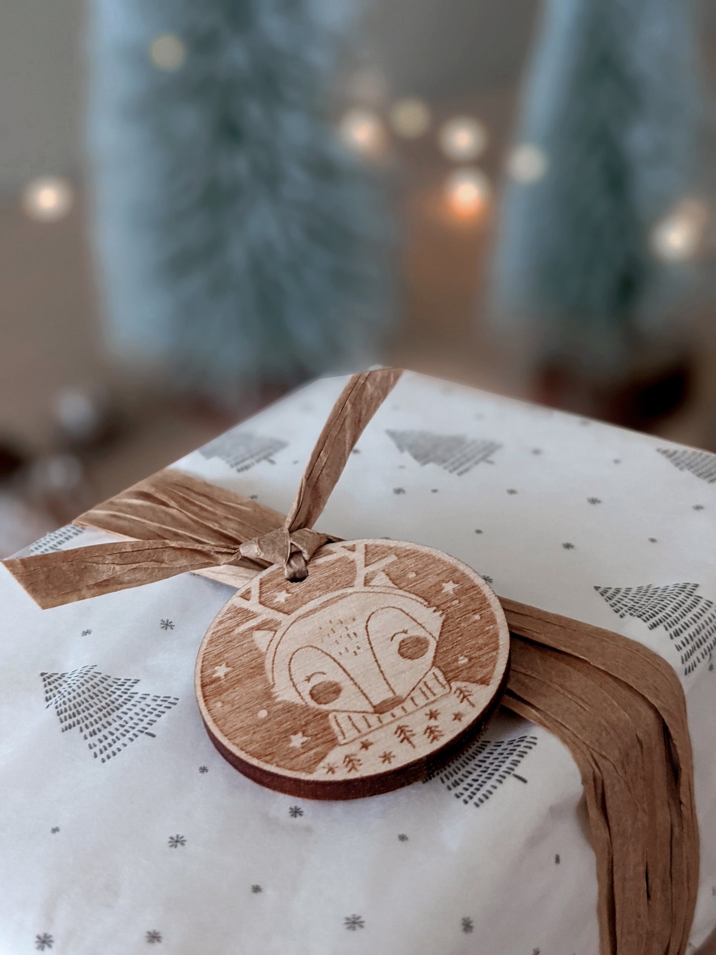 Wooden Christmas Gift Tags, Set of 5