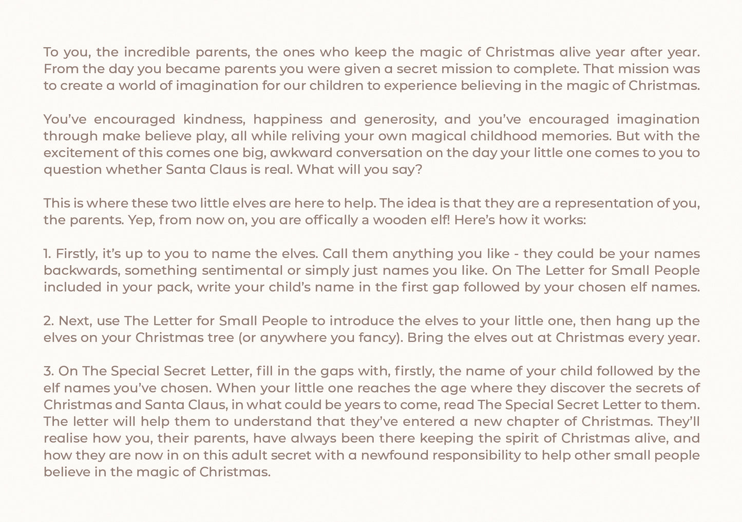 The Secrets of Santa, Personalised Christmas Elf Letters & Decoration Set