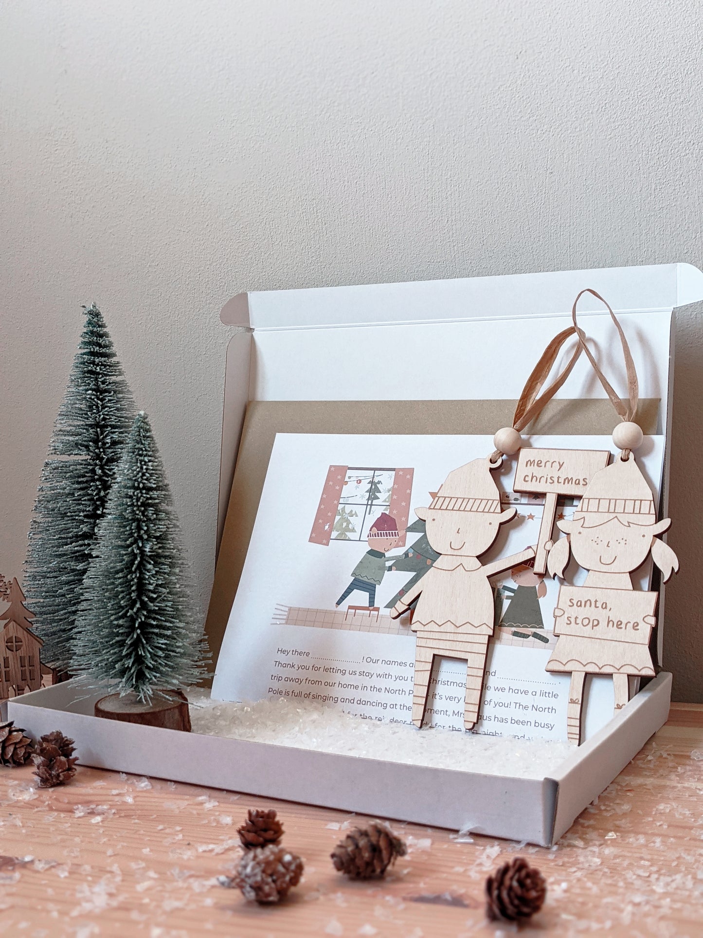 The Secrets of Santa, Personalised Christmas Elf Letters & Decoration Set