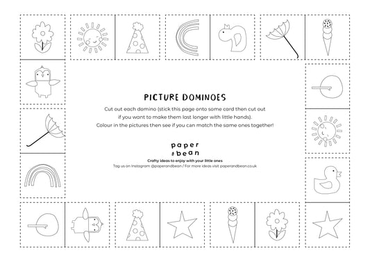 Picture Dominoes, FREE printable