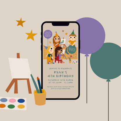 Digital Personalised Party Invite, Arts & Crafts