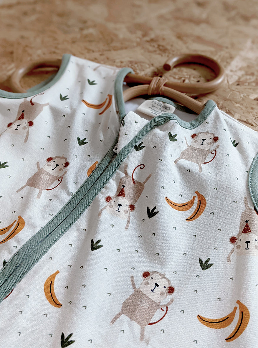 Monkey Organic Cotton Baby Sleeping Bag 1 TOG