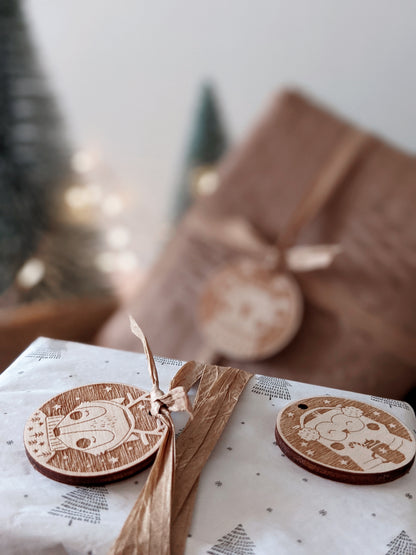 Wooden Christmas Gift Tags, Set of 5