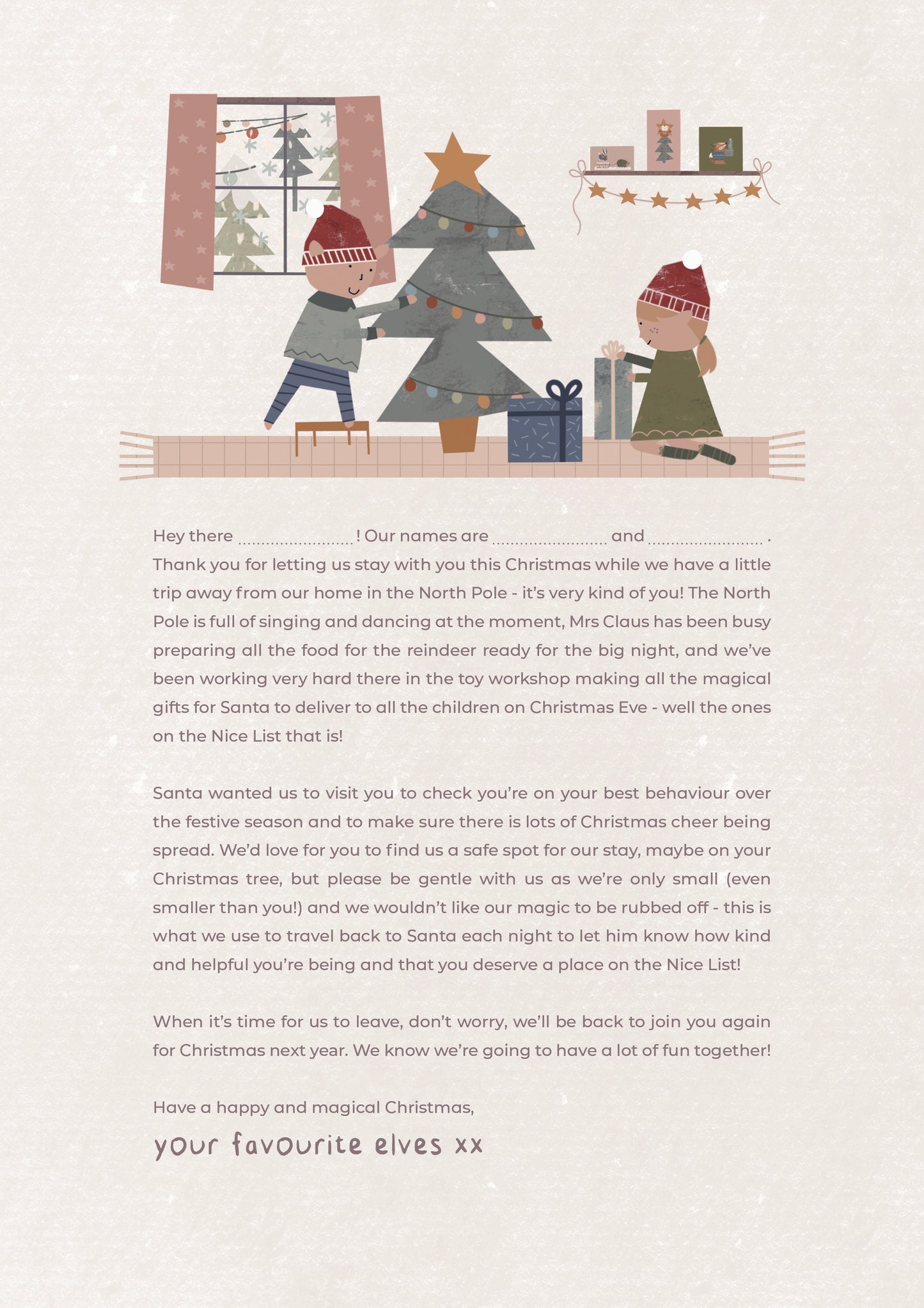 The Secrets of Santa, Personalised Christmas Elf Letters & Decoration Set