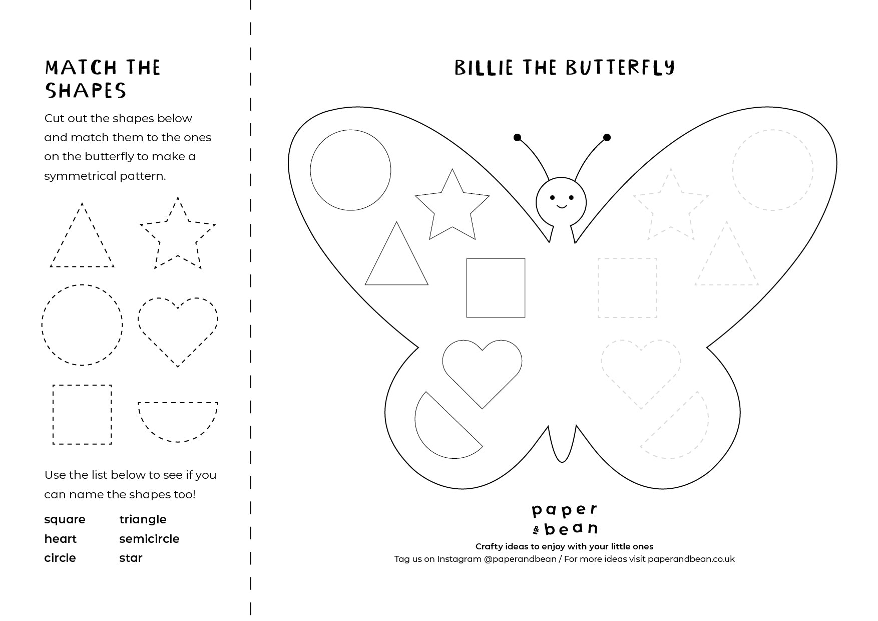 Free Printables - Toddler & Preschool Worksheets - Paper & Bean