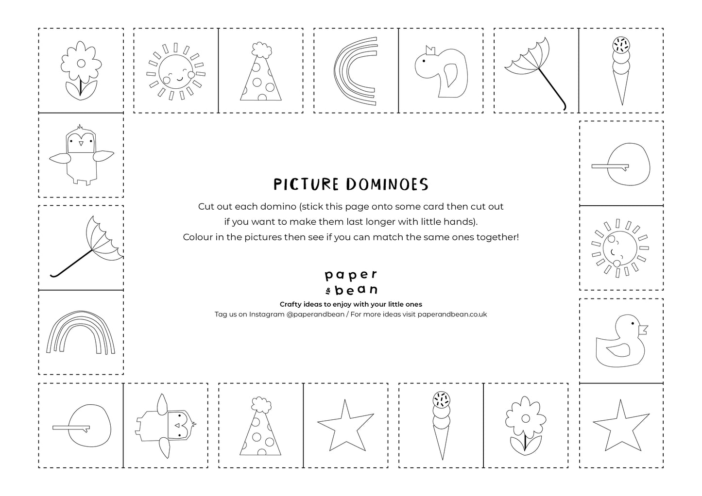 Picture Dominoes, FREE printable