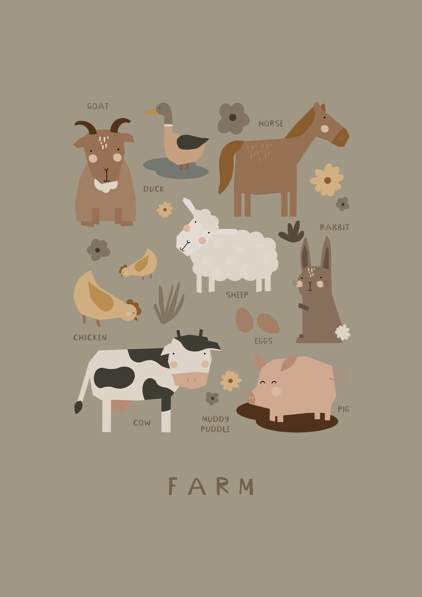 Farm Animals Art Print