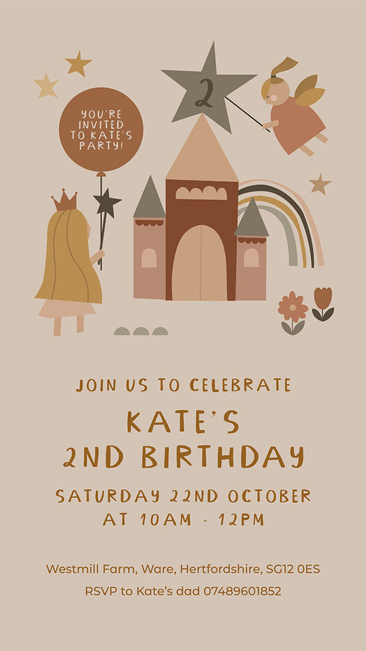 Digital Personalised Party Invite, Fairy